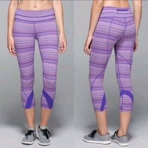 Lululemon Inspire Crop II Capri leggings Space Dye Purple 6